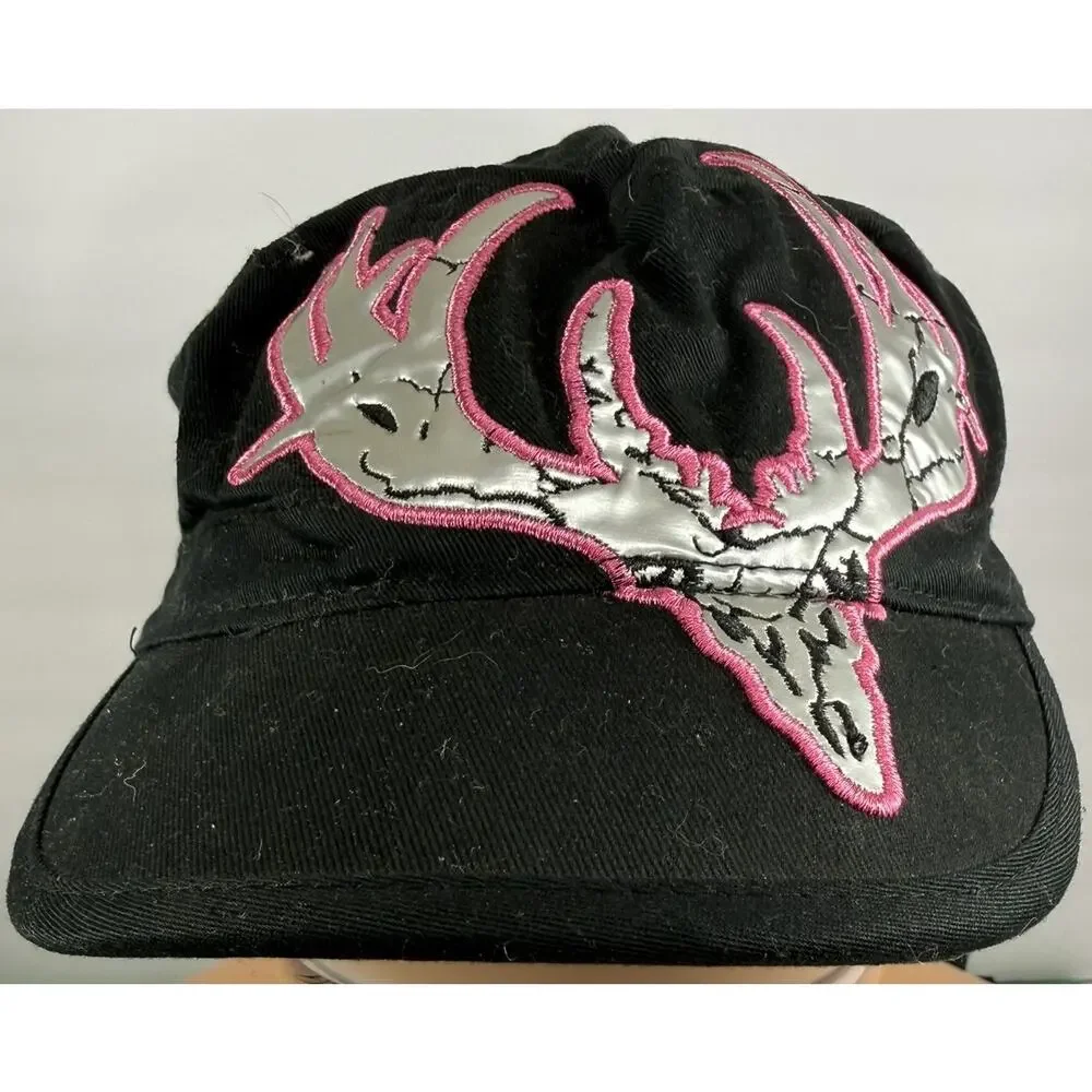 Girls With Guns Cadet Cap Hat Black Pink Embroidered Logo Silver Adjustable